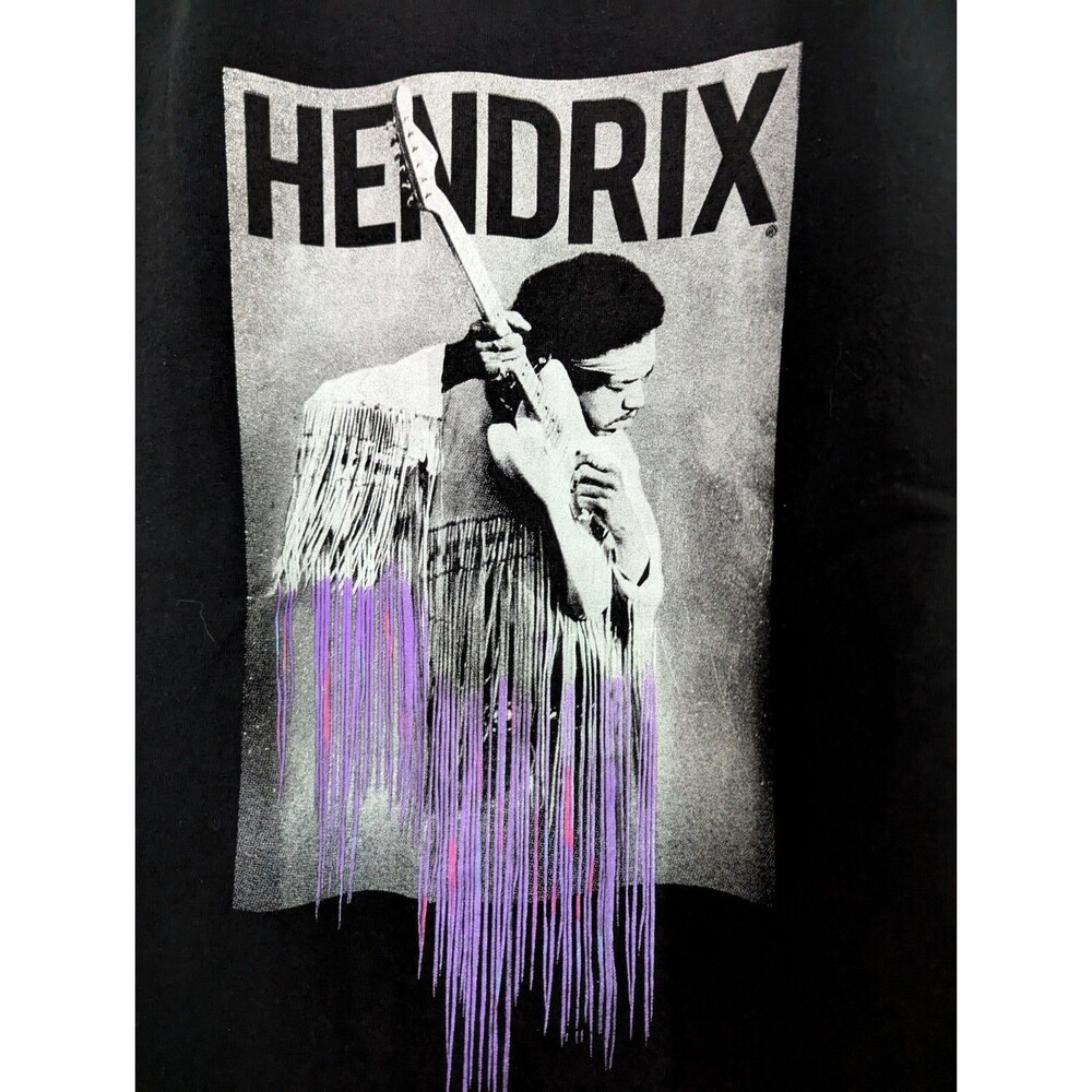 Authentic Jimi Hendrix Youth T-shirt XL Black S/S Rock 70s Retro Guitar Cotton
